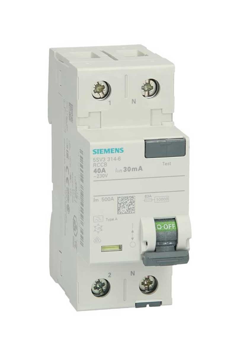 Siemens%205SV3314-6%2040A%20230V%2030mA%20Faz+Nötr%20Kaçak%20Akım%20Koruma%20Rölesi