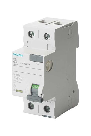 Siemens 5SV3311-6 16A 230V 30mA Faz+Nötr Kaçak Akım Koruma Rölesi