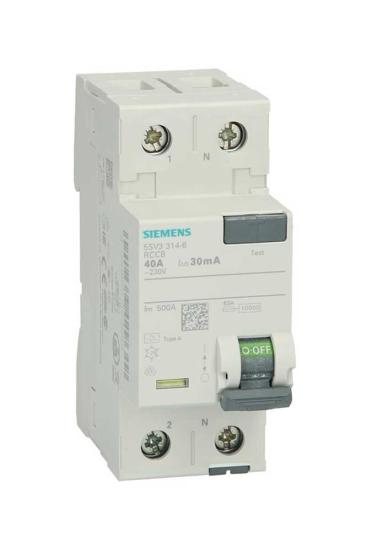 Siemens 5SV3314-6 40A 230V 30mA Faz+Nötr Kaçak Akım Koruma Rölesi